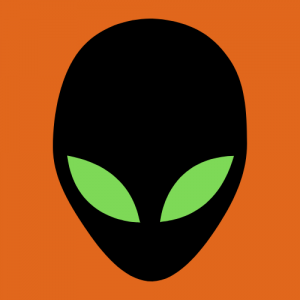 A graphic of an alien
