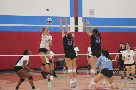 The Knights play volleyball against Mira Costa